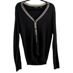 Ted Baker London Classic Black Cardigan Sweater with Trim-size 2 or US 4-6
